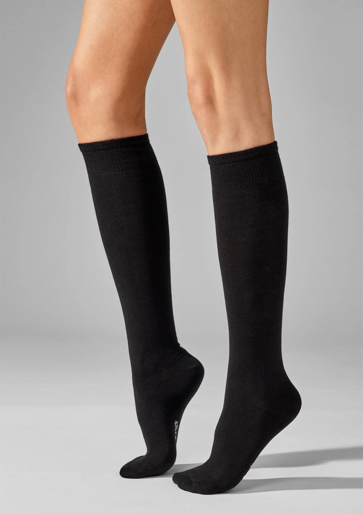 Podkolanówki damskie bawełniane (2pack) gładkie czarne 108 Legs