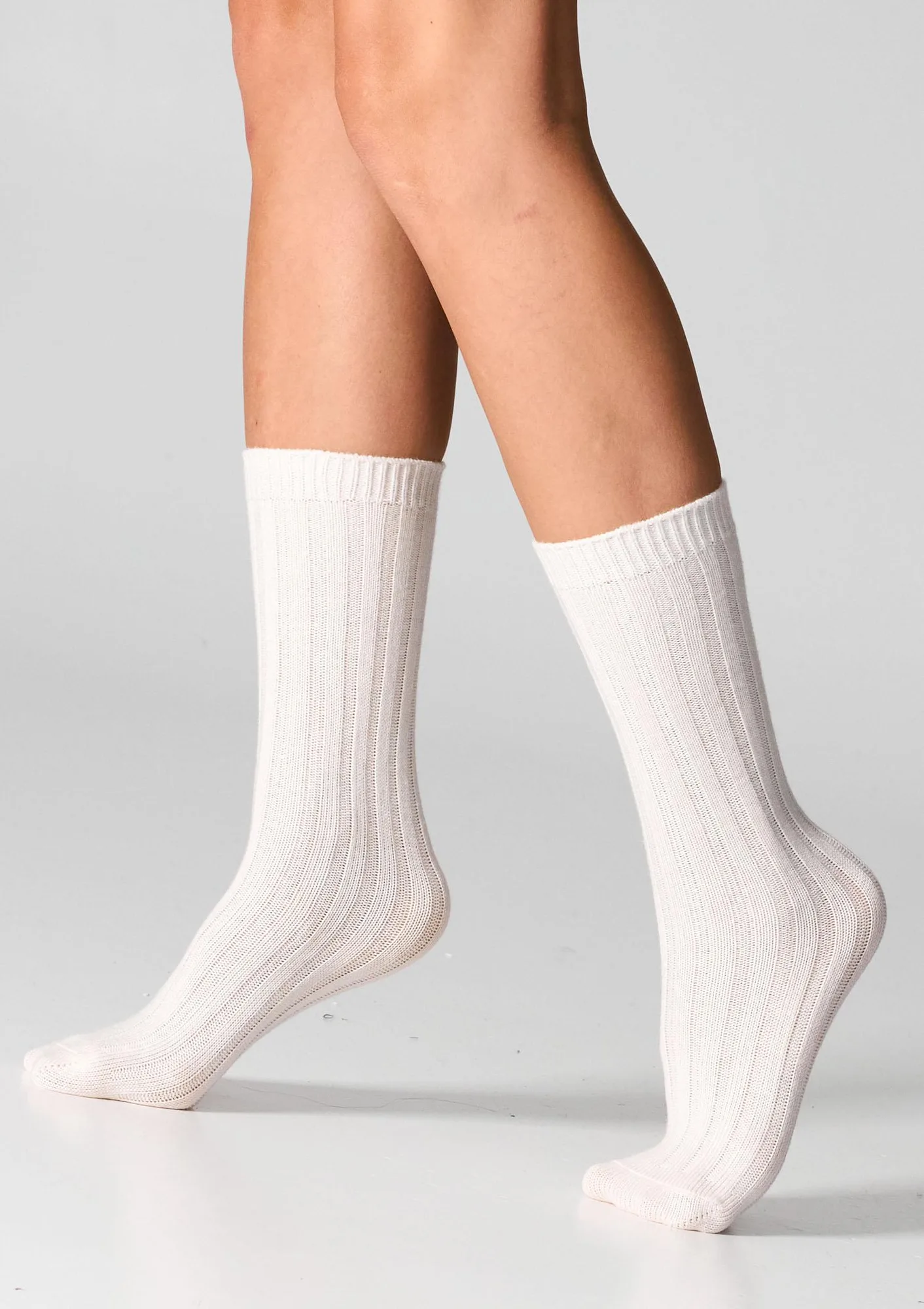 Skarpetki damskie z angorą króliczą (2pack) białe W22 Angora Rabbit Legs UNIWERSALNY