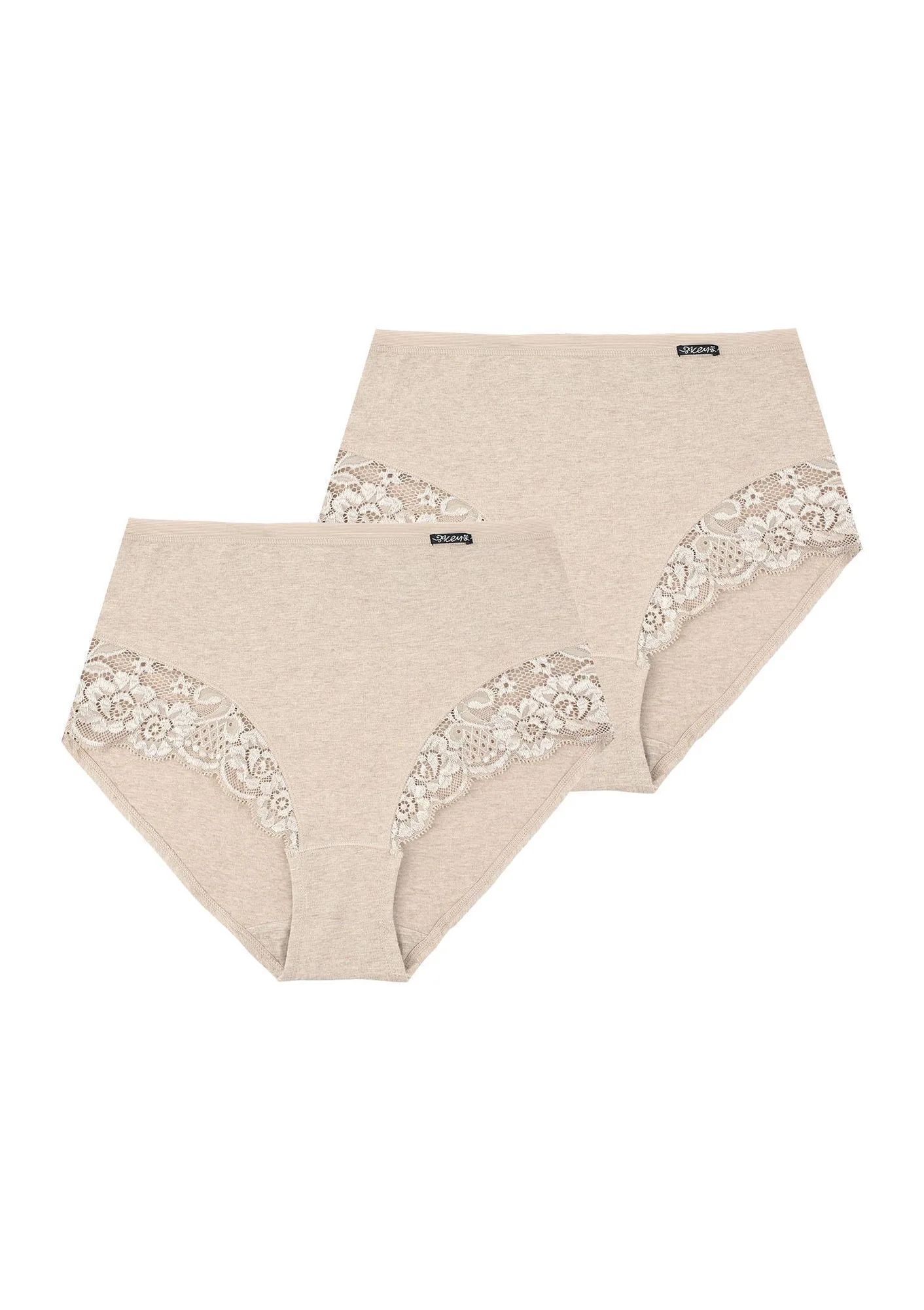 Termiczne figi damskie (2 pack) z wyższym stanem beżowe LPF 729