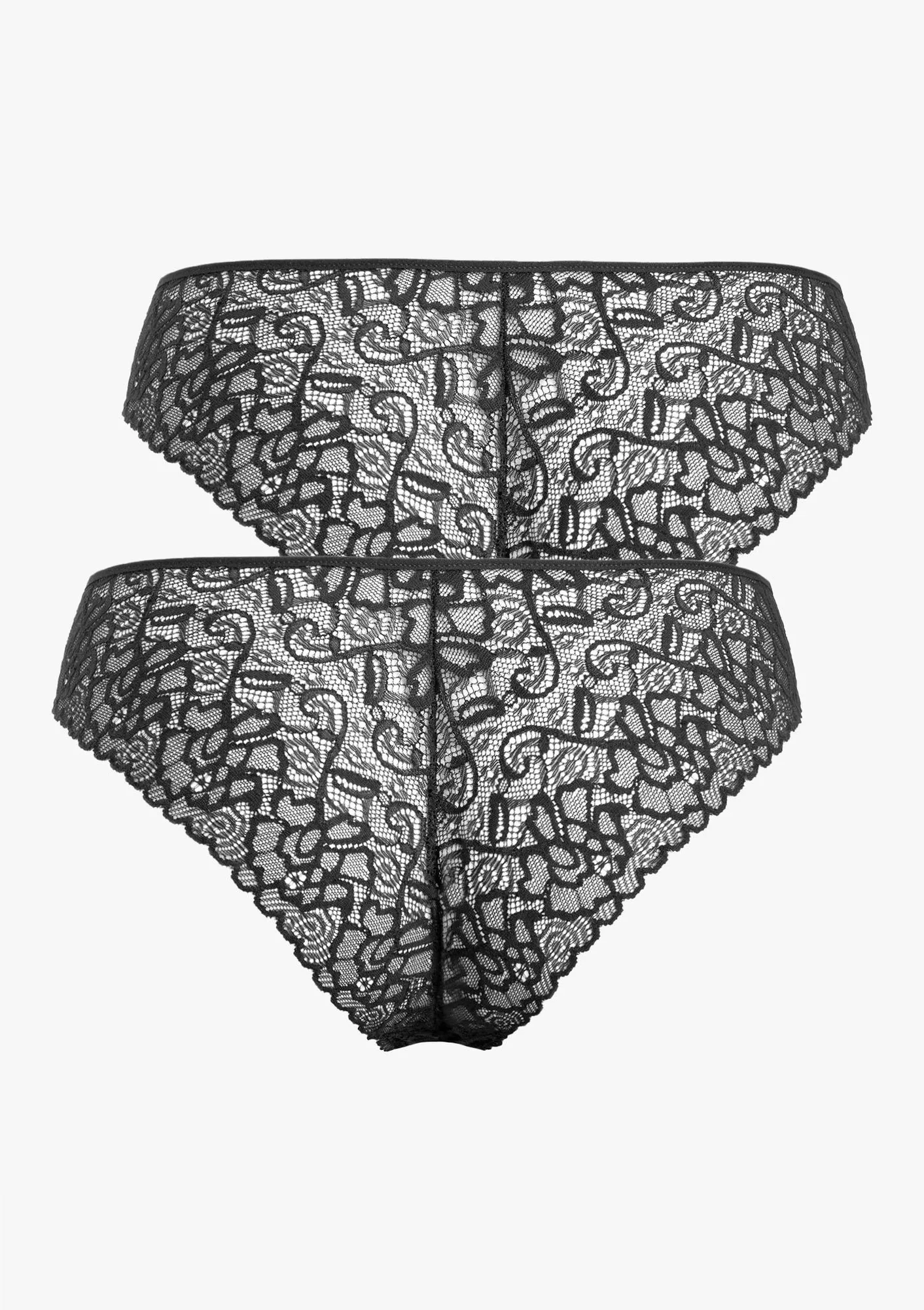 Figi damskie bawełniane (2pack) z koronkowym tyłem czarne Giglio Pierre Cardin