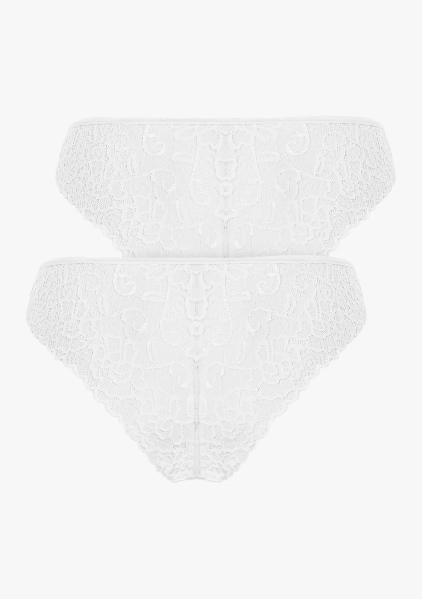 Figi damskie bawełniane (2pack) z koronkowym tyłem białe Giglio Pierre Cardin