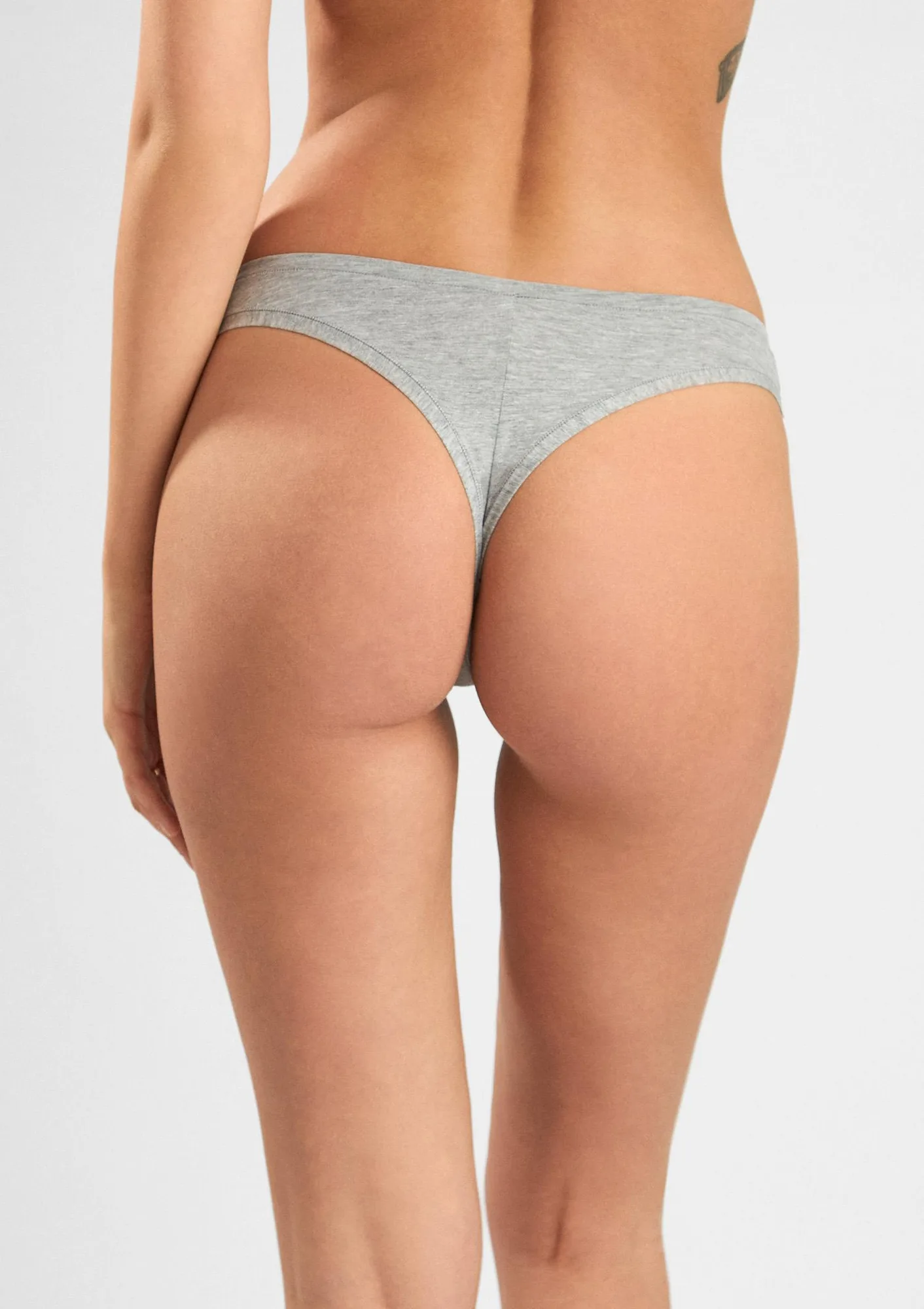 Figi damskie brazyliany z naturalnej bawełny organicznej szare Natural Cotton 1447 Sielei