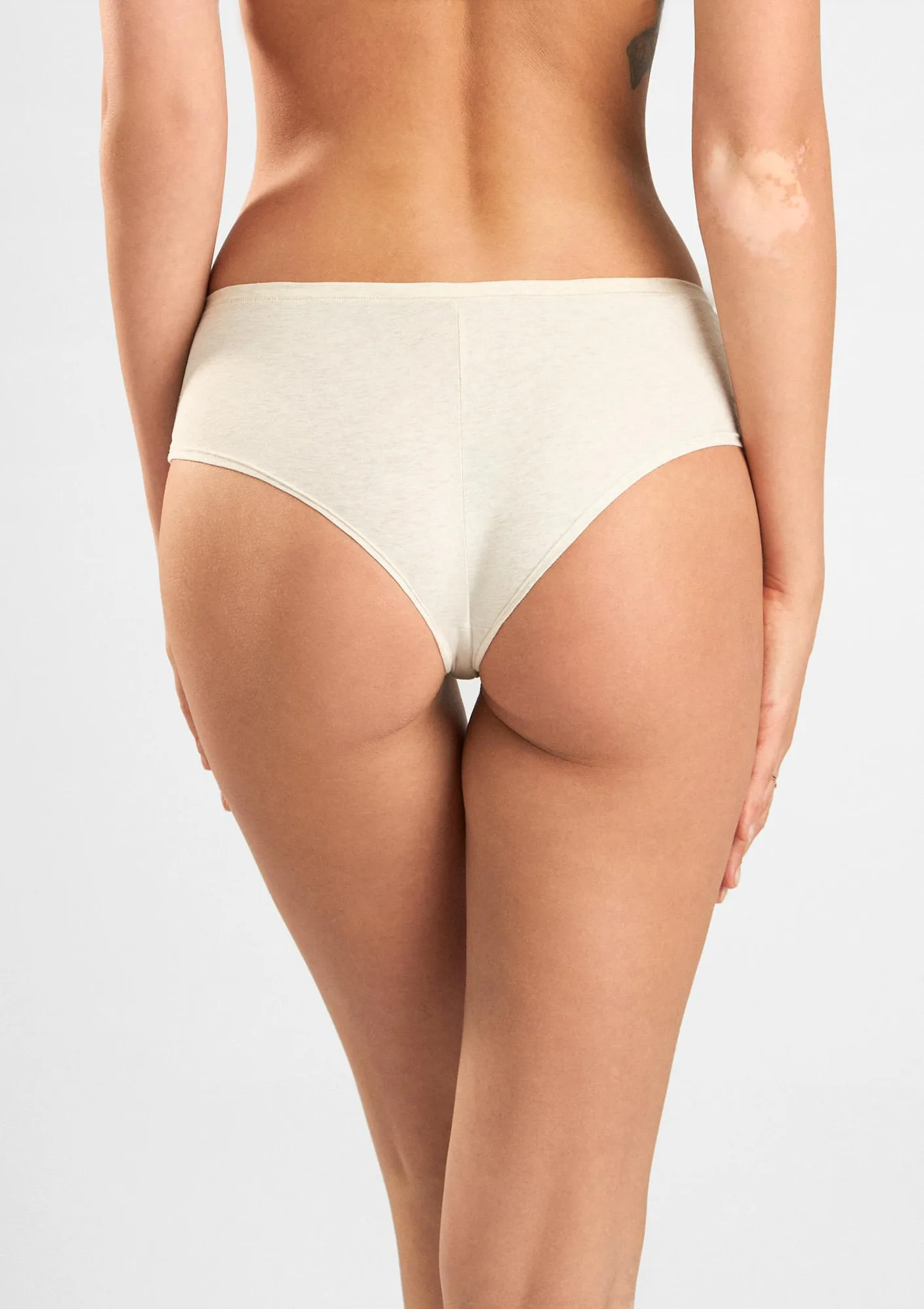 Figi damskie hipoalergiczne z bawełny organicznej Natural Cotton Ecru 1441 Sielei
