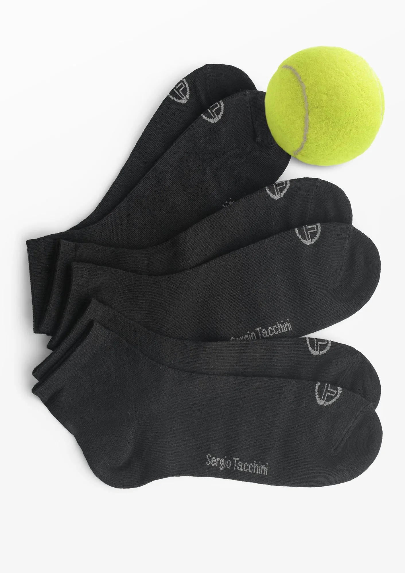 Skarpetki zakostki sportowe (3pak) bawełniane czarne 1008 Sergio Tacchini