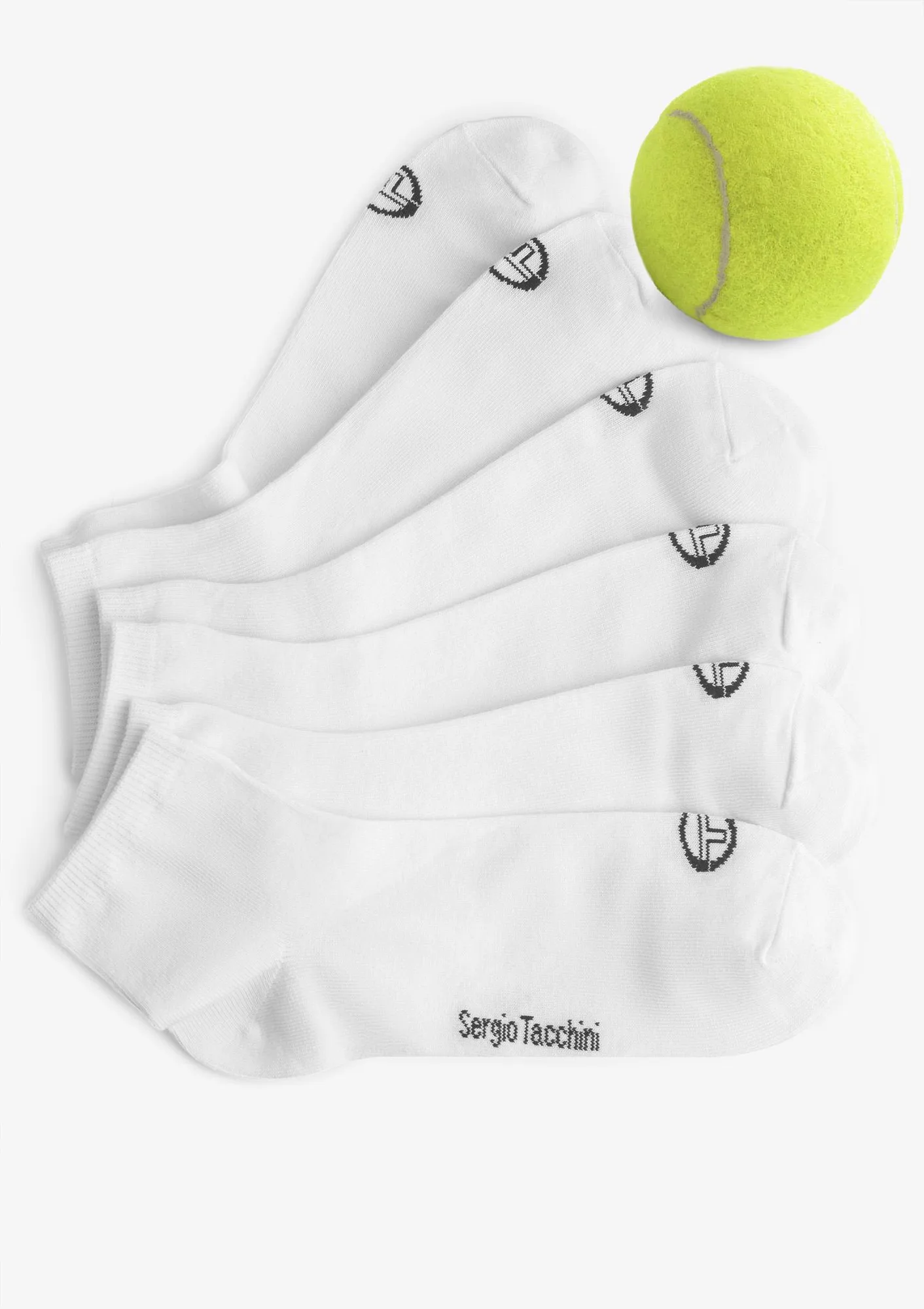 Skarpetki zakostki sportowe (3pak) bawełniane białe 1008 Sergio Tacchini