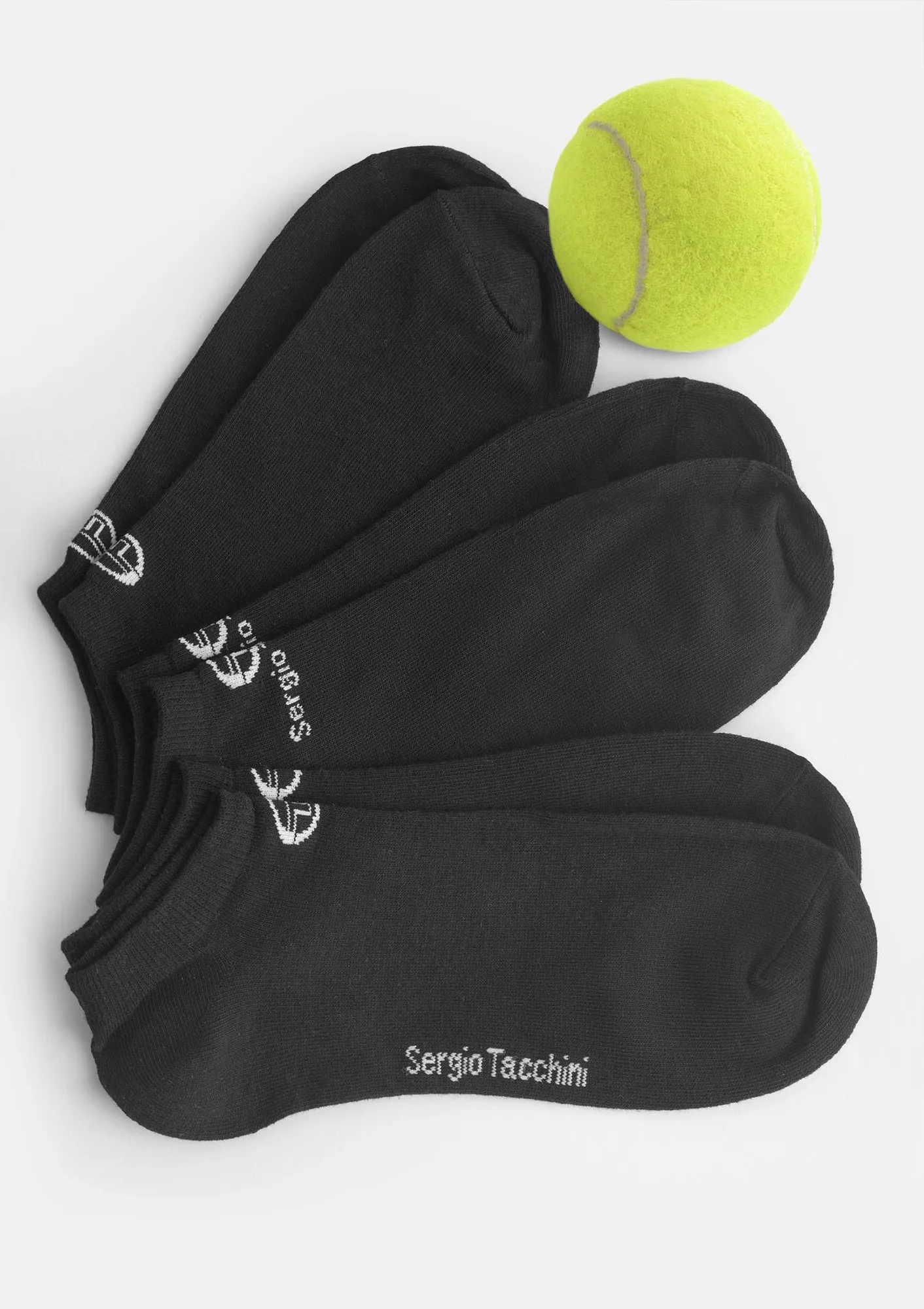 Stopki sportowe (3pak) bawełniane czarne 1001 Sergio Tacchini