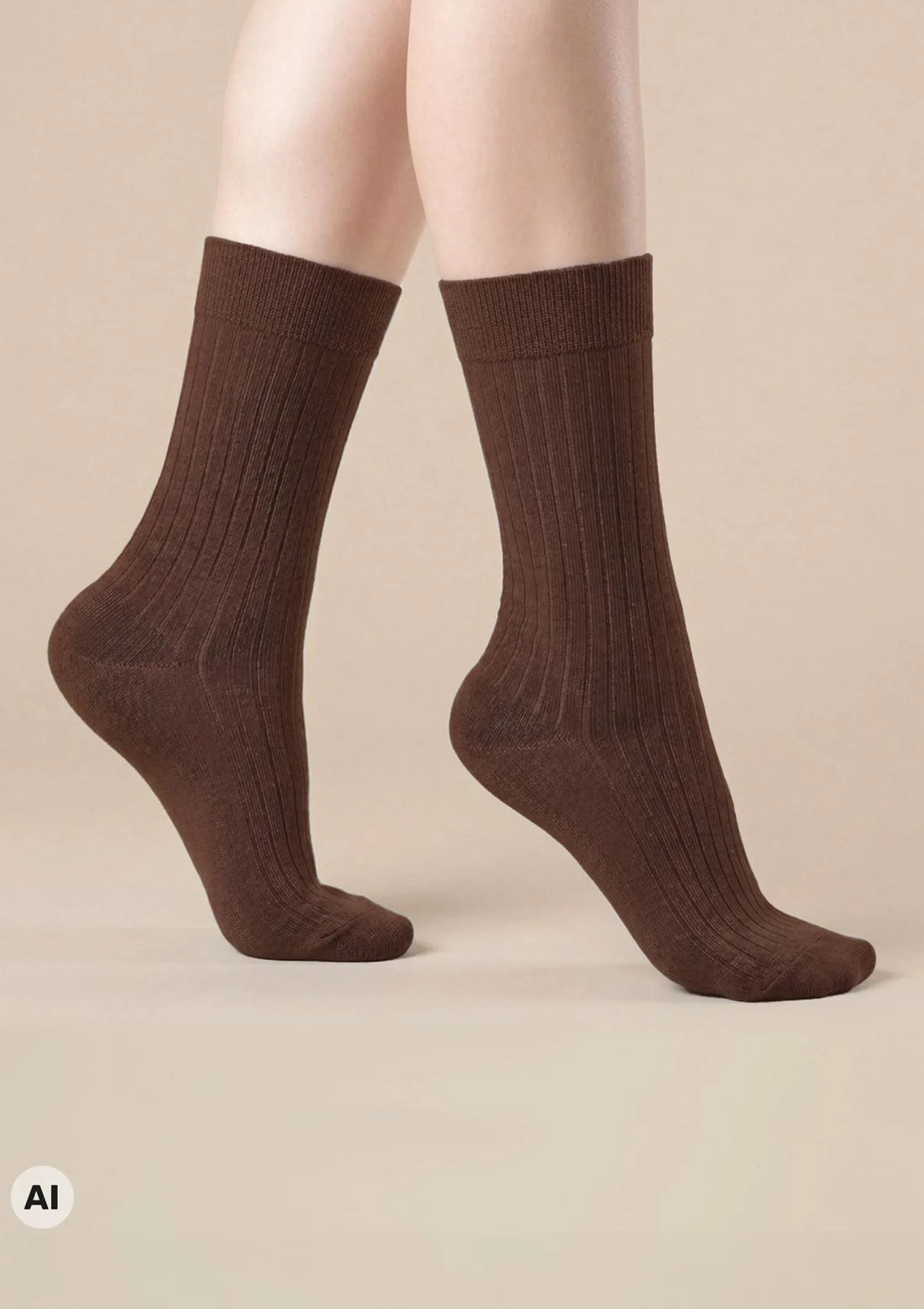 Skarpetki damskie bawełniane wysokie Cotton Classic Long Marilyn brąz