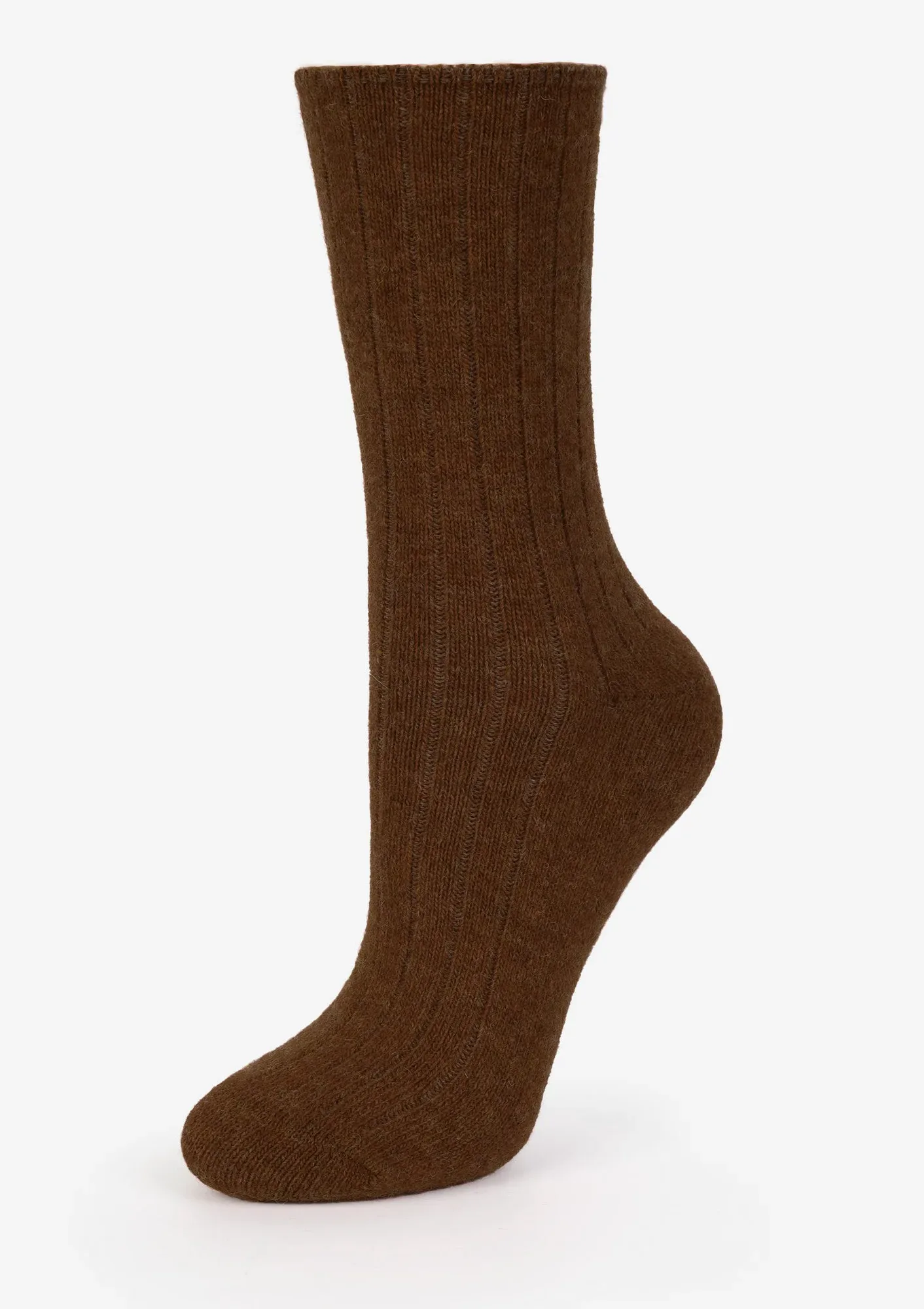 Skarpetki merino z wełny merynosa jagnięce bezuciskowe ciemny brąz Cerber Art. 0251