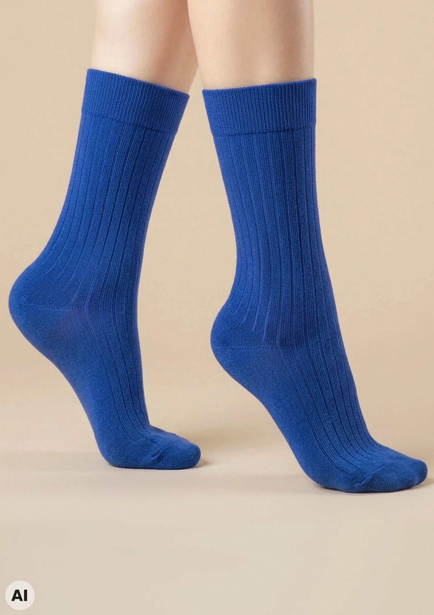 Skarpetki damskie bawełniane wysokie Cotton Classic Long Marilyn kobalt